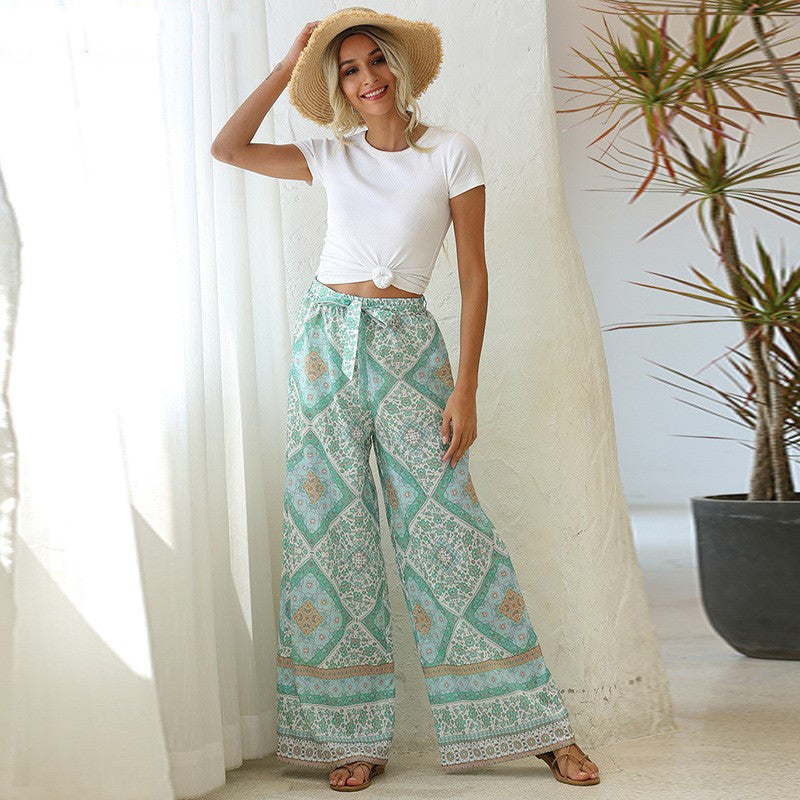 Printed Wide-legged Pants for Women