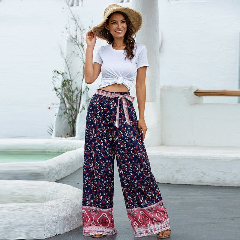 Printed Wide-legged Pants for Women