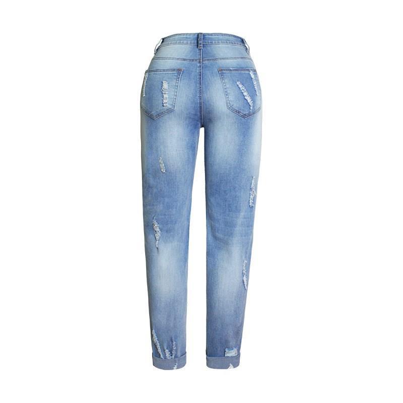 Flower Print Denim Loose Pants for Women