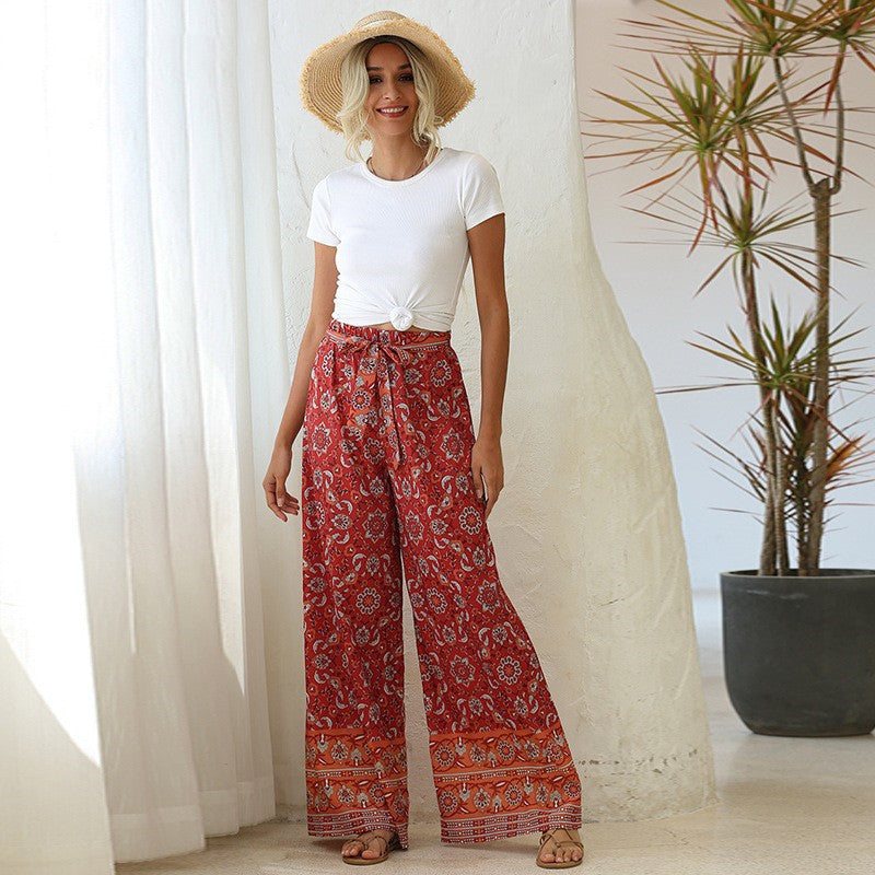 Printed Wide-legged Pants for Women