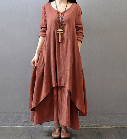 Long Sleeves Retro Dress