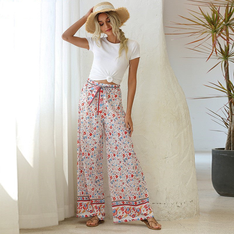 Printed Wide-legged Pants for Women