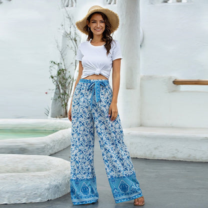 Printed Wide-legged Pants for Women