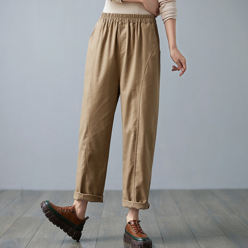 Retro Style Harem Elastic Pants