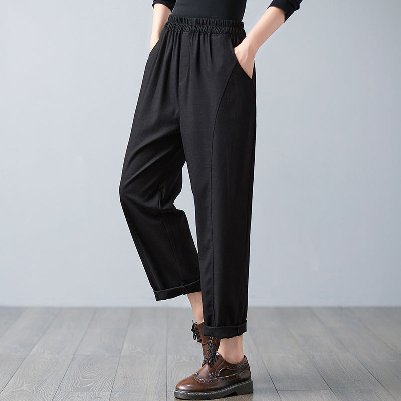 Retro Style Harem Elastic Pants