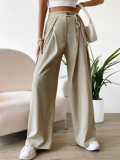 Everyday-Essence High-waist Casual Straight Pants