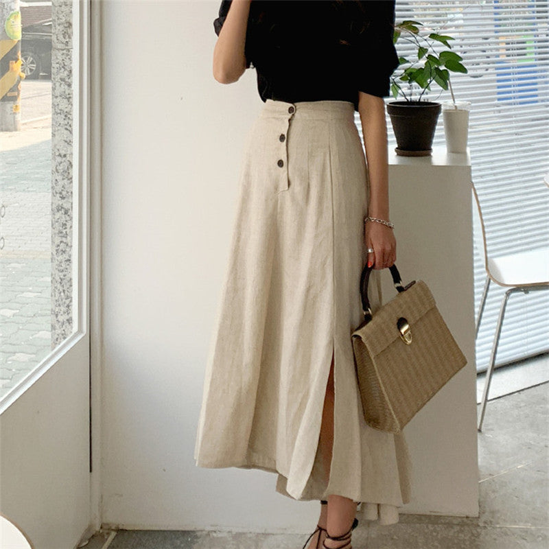Irregular Cotton Maxi Skirt