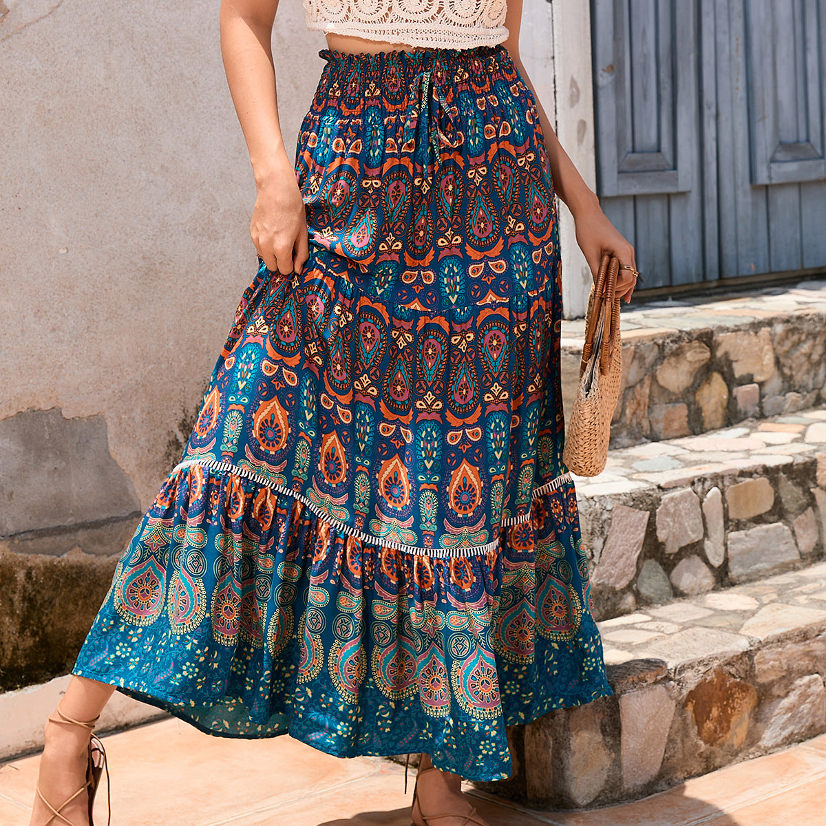 Easygoing Bohemian Exotic Maxi Skirt