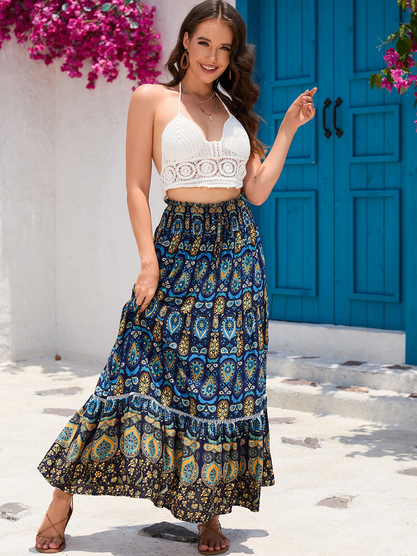 Easygoing Bohemian Exotic Maxi Skirt