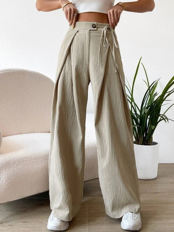 Everyday-Essence High-waist Casual Straight Pants