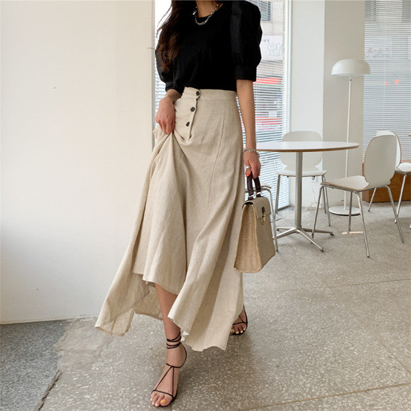 Irregular Cotton Maxi Skirt