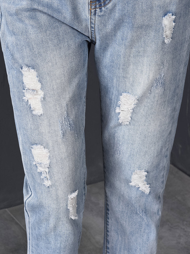 High Waist Ripped Denim Pants