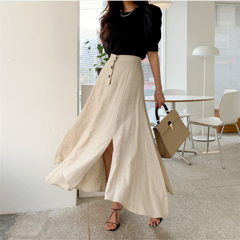 Irregular Cotton Maxi Skirt