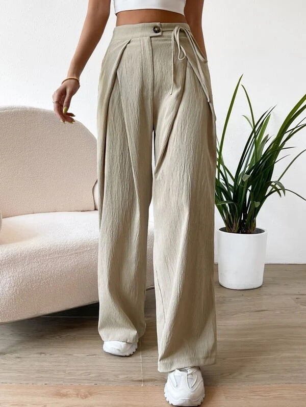 Everyday-Essence High-waist Casual Straight Pants