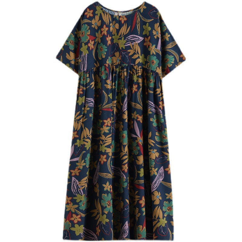 Cotton Floral Printed Long Dress