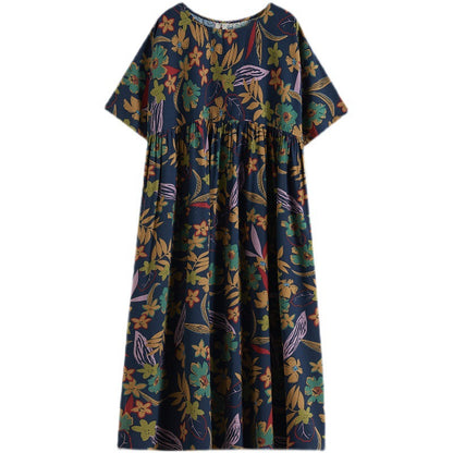 Cotton Floral Printed Long Dress