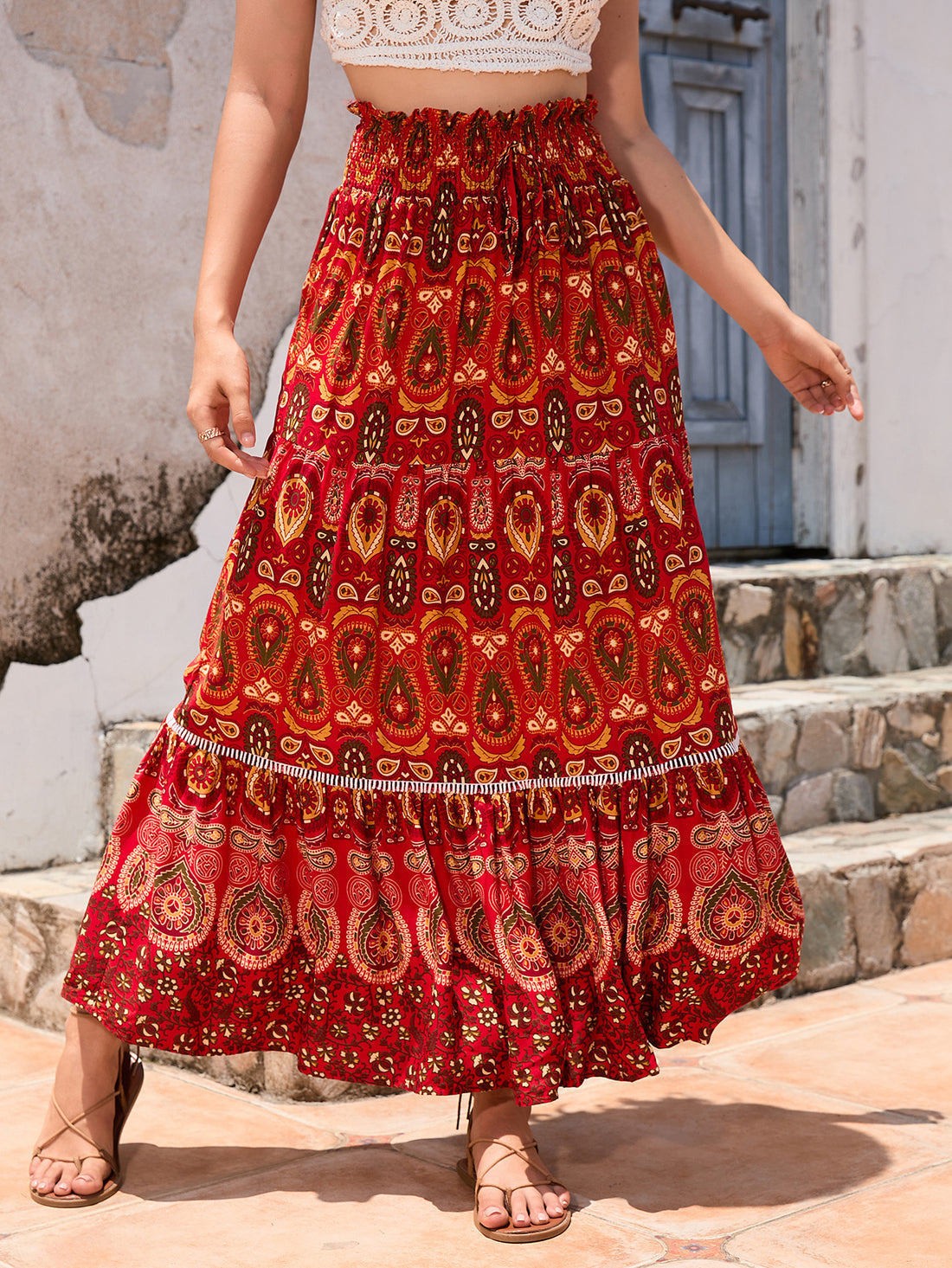 Easygoing Bohemian Exotic Maxi Skirt