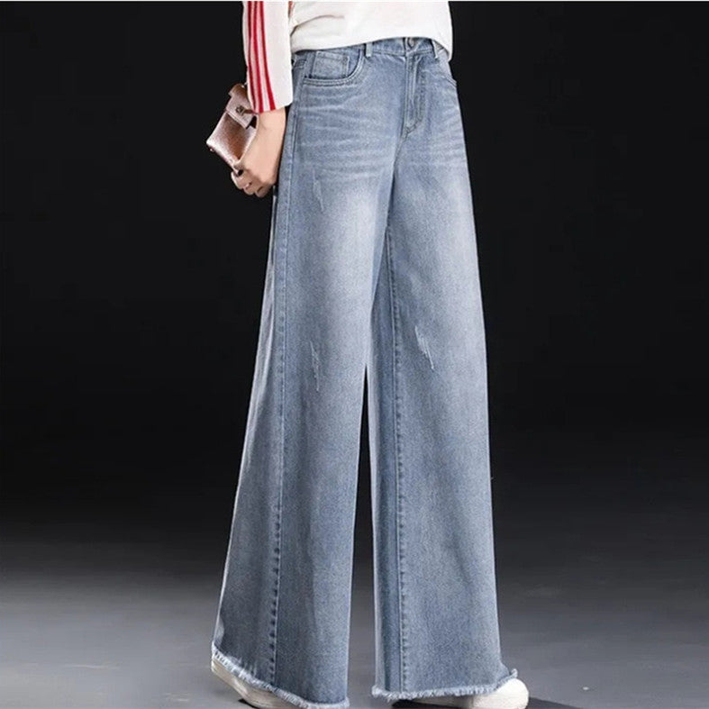 Wide Legs Denim Baggy Pants For Women