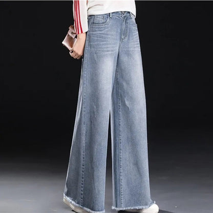 Wide Legs Denim Baggy Pants For Women