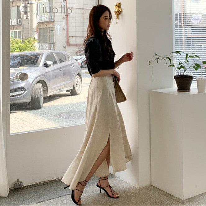 Irregular Cotton Maxi Skirt