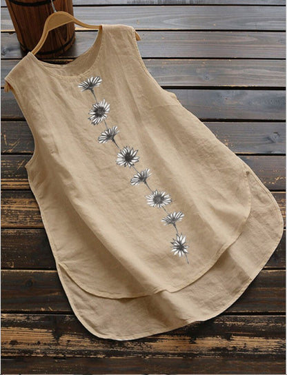 Sleeveless top solid color vest shirt
