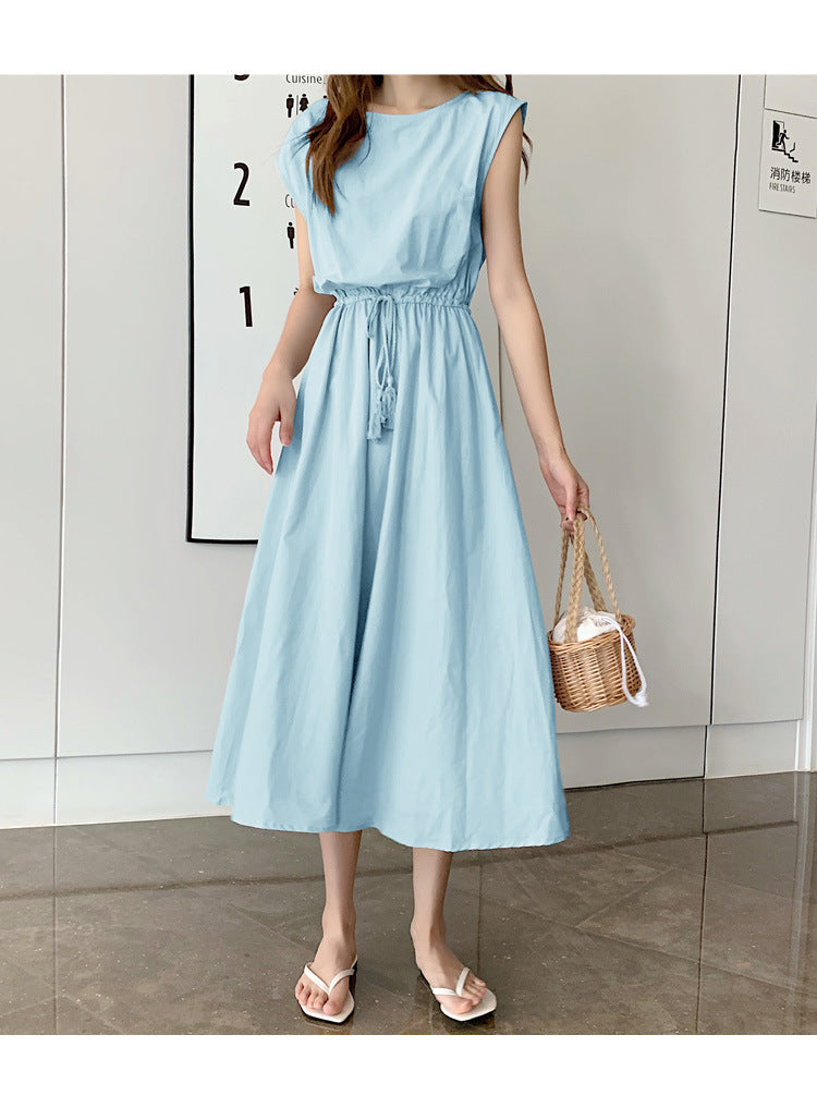 Sleeveless Round-neck Dress