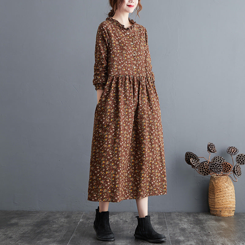 Retro Literary Cotton And Linen Dress