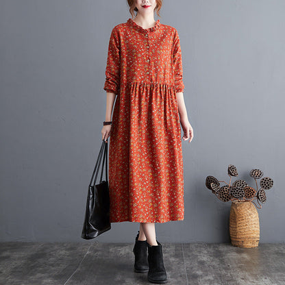 Retro Literary Cotton And Linen Dress