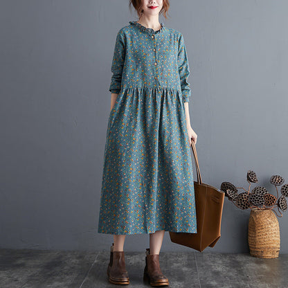 Retro Literary Cotton And Linen Dress