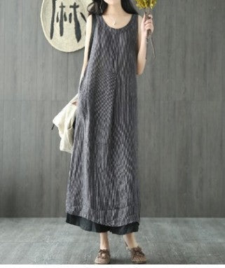 Sleeveless Cotton and Linen Dress