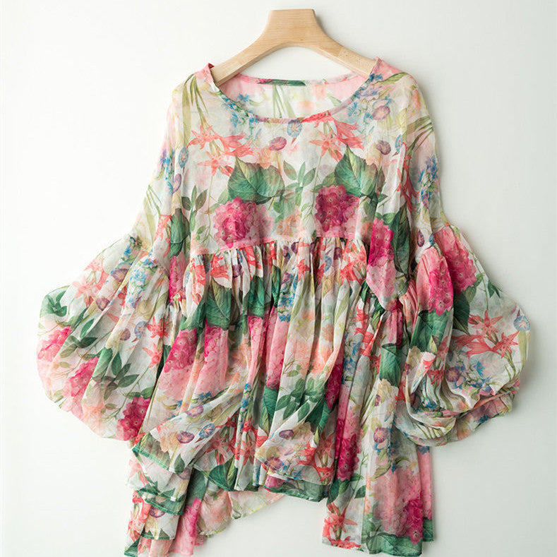 Summer Round Neck Loose Blouse