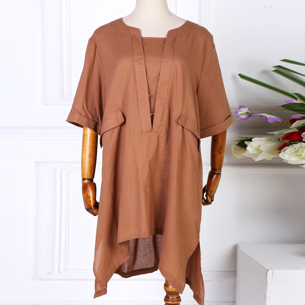 Fifth Sleeve Loose Fit Blouse