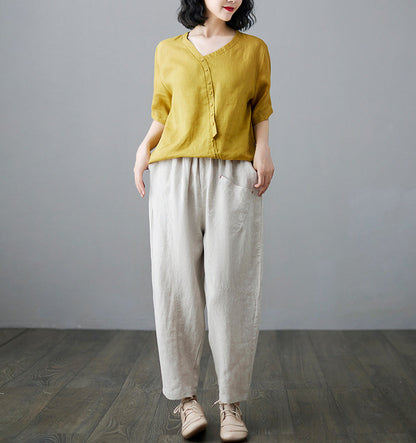 Cropped Casual Pant with Cotton