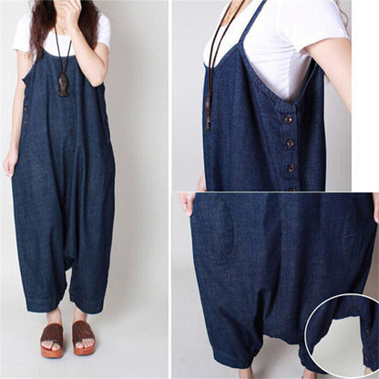 Summer denim overalls culottes