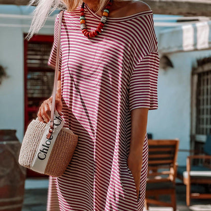 Striped Vintage Dress with Pockets