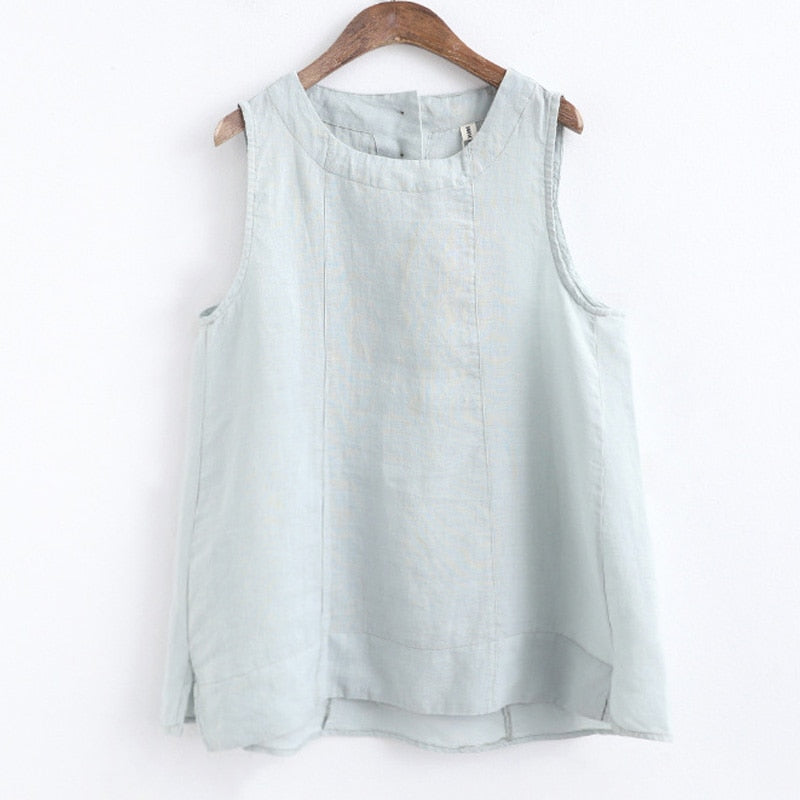 Solar Luster Sleeveless Cotton Tank Top