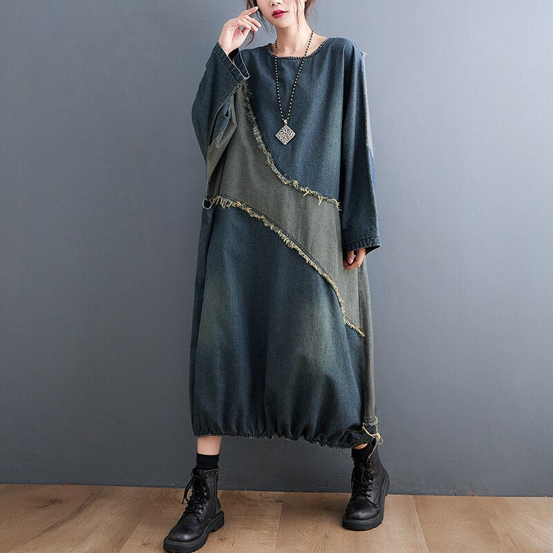 Batwing Denim Dress