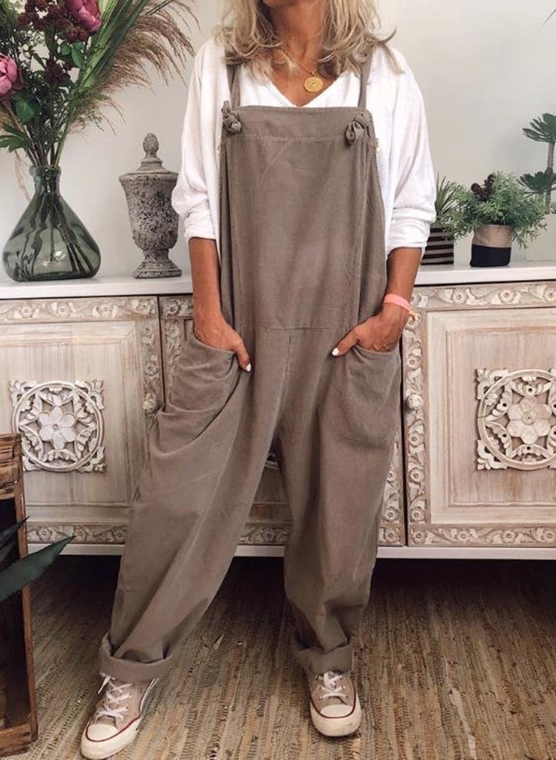 Casual Vintage Jumpsuit with Pockets