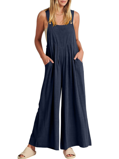 Crimson Shadow Casual Jumpsuit with Pockets