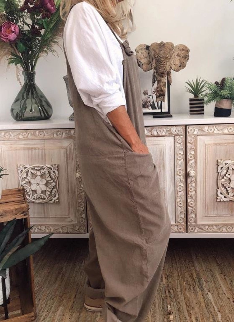 Casual Vintage Jumpsuit with Pockets