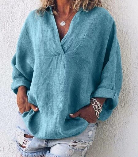 Ladies Oversized Pullover Cardigan with V-Neck