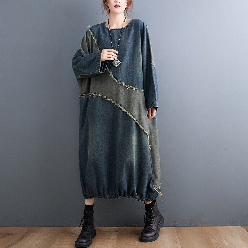 Batwing Denim Dress