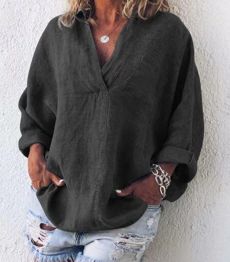 Ladies Oversized Pullover Cardigan with V-Neck