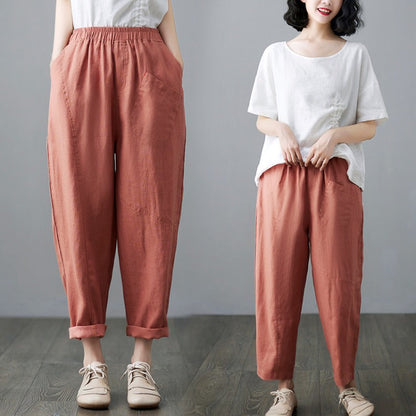 Cropped Casual Pant with Cotton