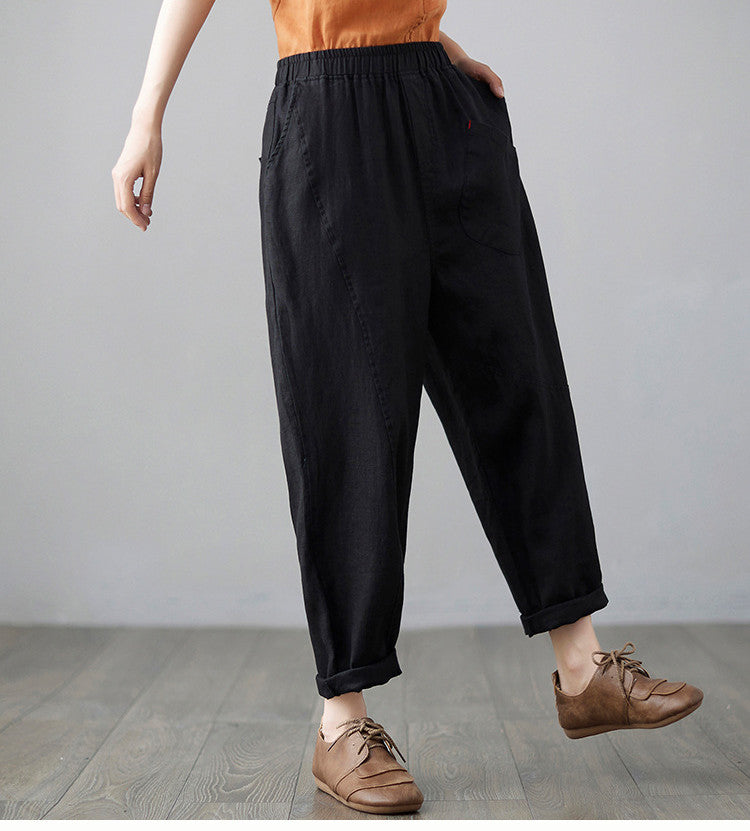 Cropped Casual Pant with Cotton