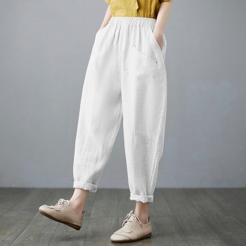 Cropped Casual Pant with Cotton